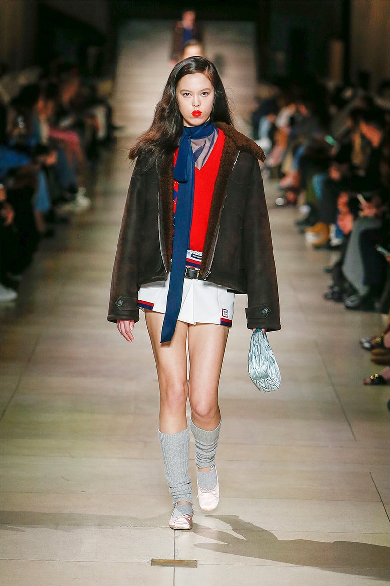 miu miu fall winter 2022 fashion week mini skirts shorts 