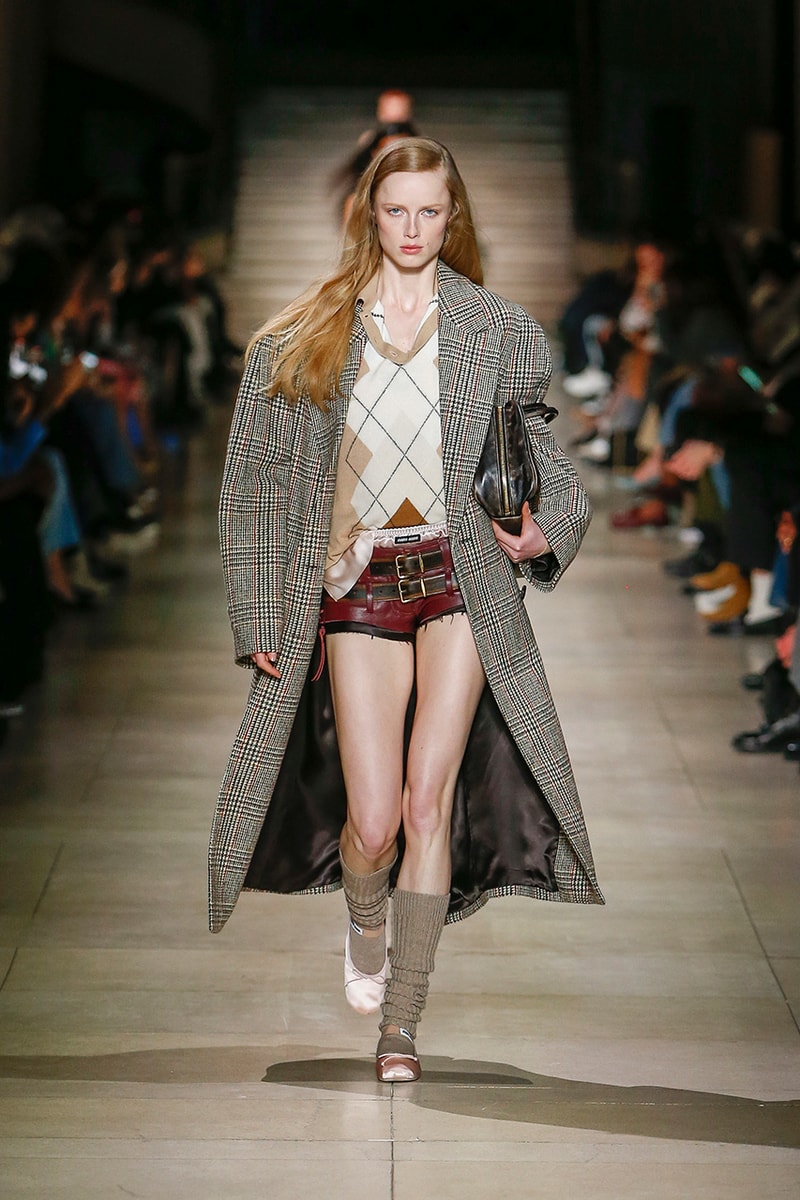 miu miu fall winter 2022 fashion week mini skirts shorts 