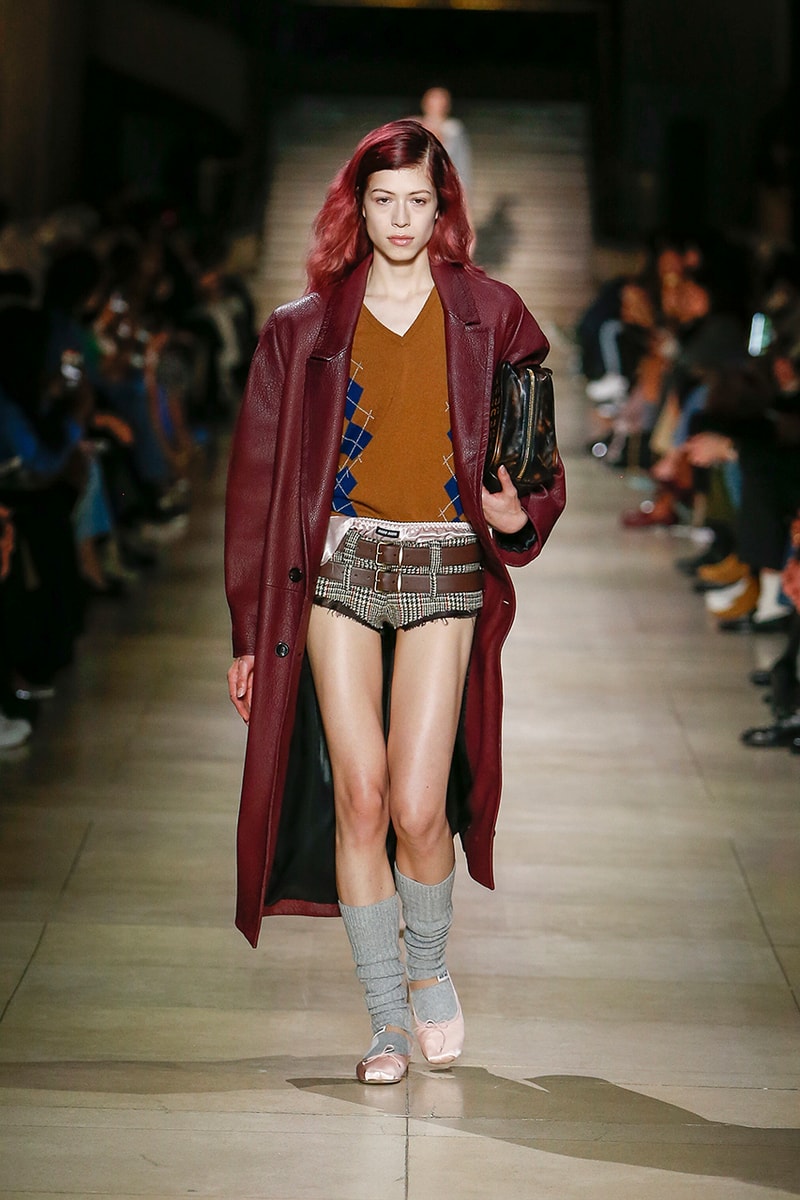 miu miu fall winter 2022 fashion week mini skirts shorts 