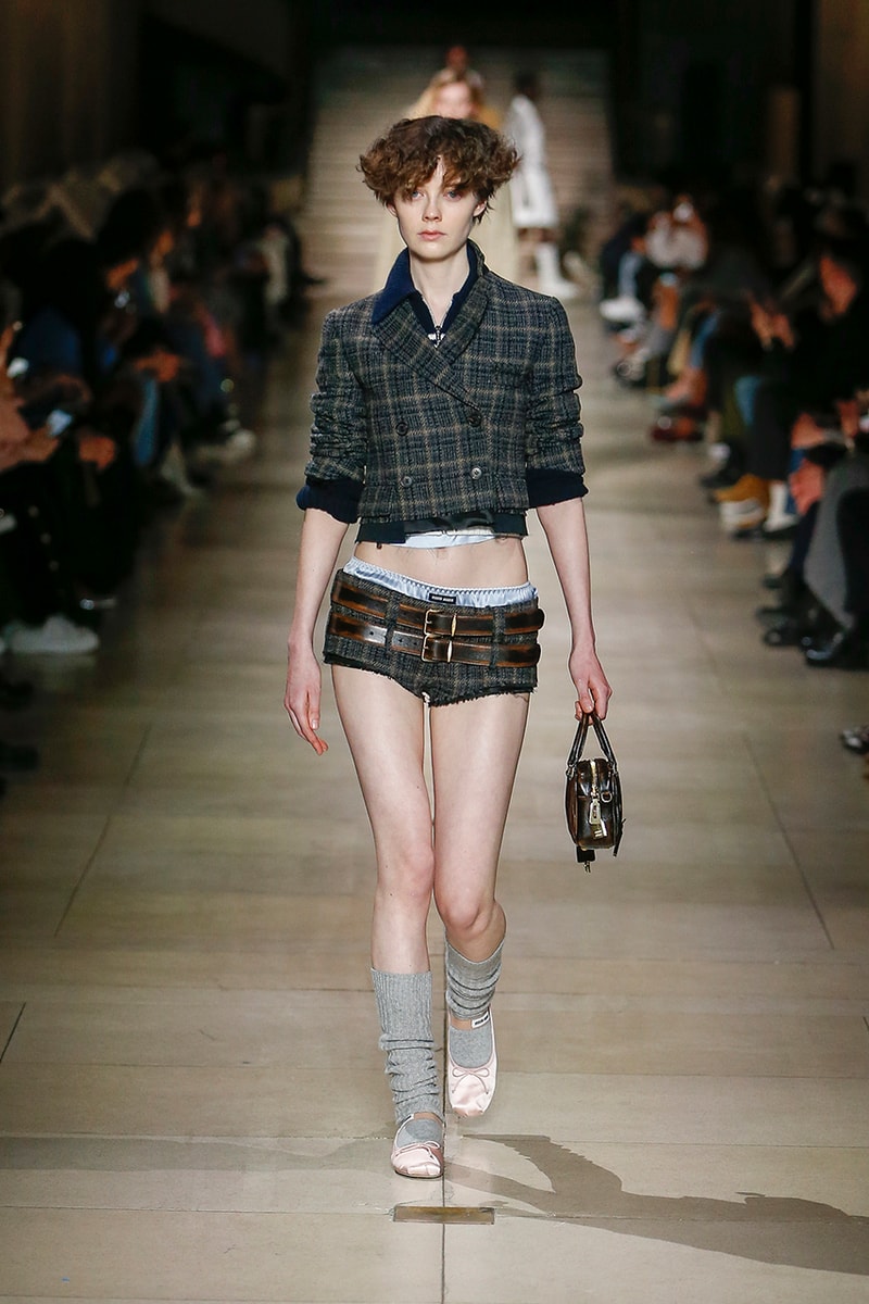 miu miu fall winter 2022 fashion week mini skirts shorts 