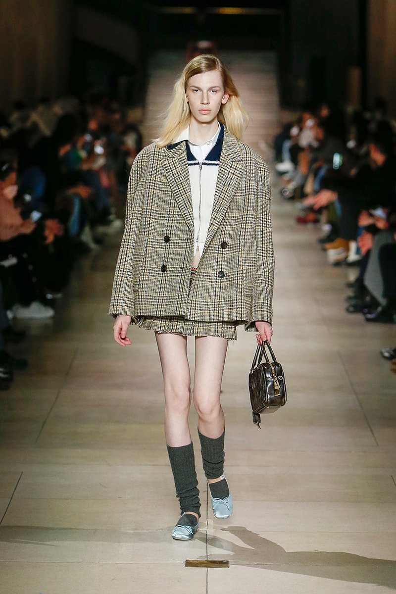 miu miu fall winter 2022 fashion week mini skirts shorts 