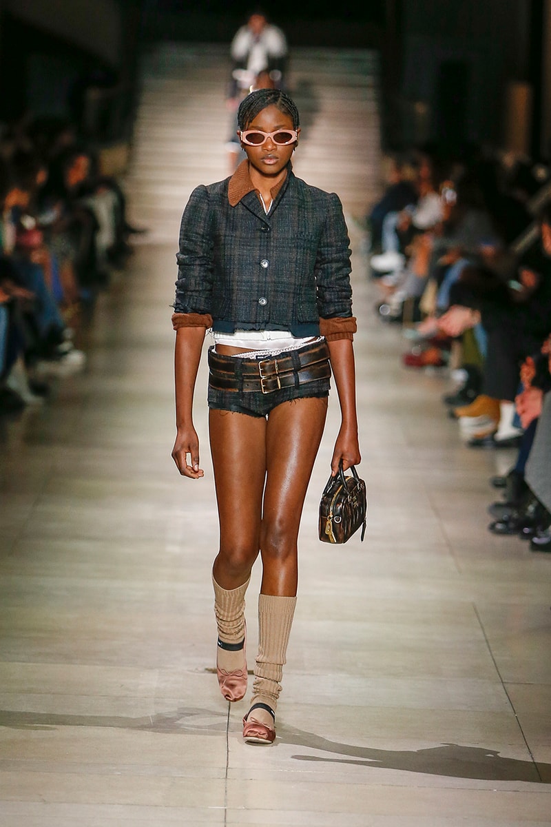 miu miu fall winter 2022 fashion week mini skirts shorts 