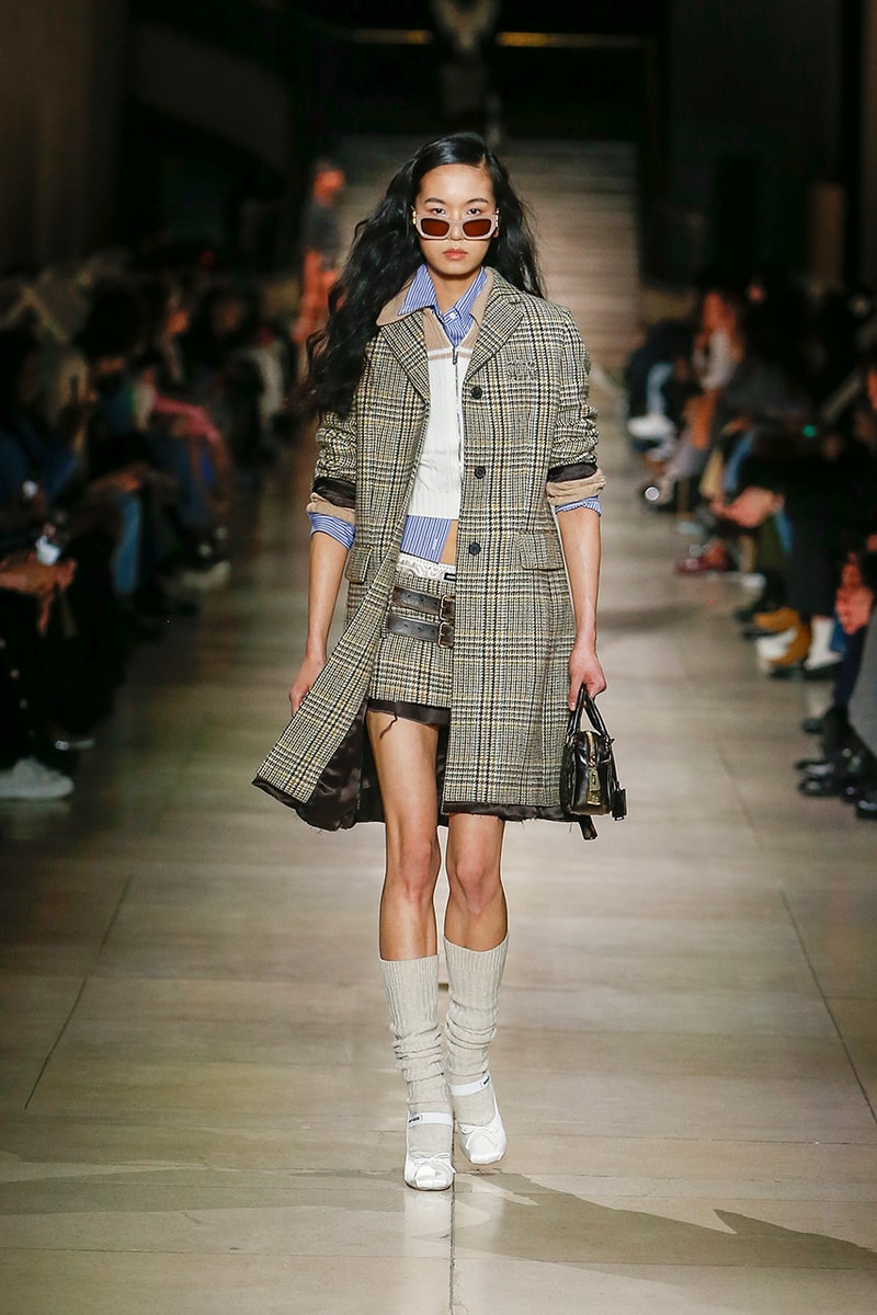 miu miu fall winter 2022 fashion week mini skirts shorts 
