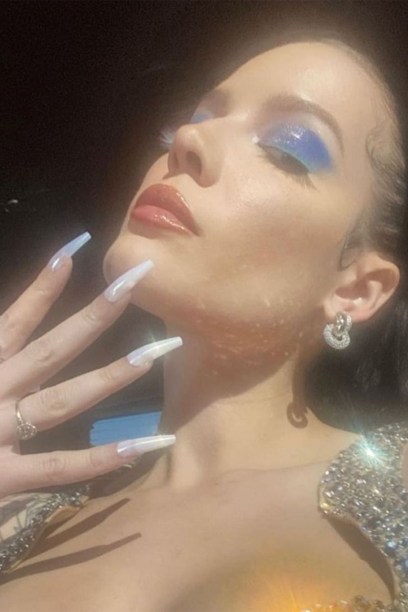 Halsey about-face eyeshadow and lipstick