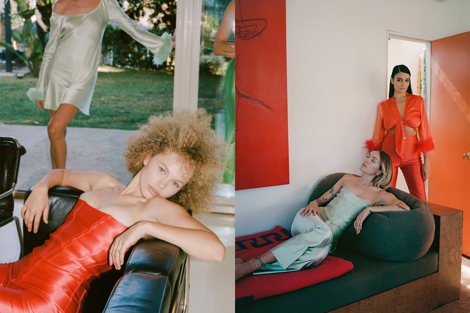 Los Angeles Fashion Designer Ariel Rezek Studio Corset Pants Orange Green