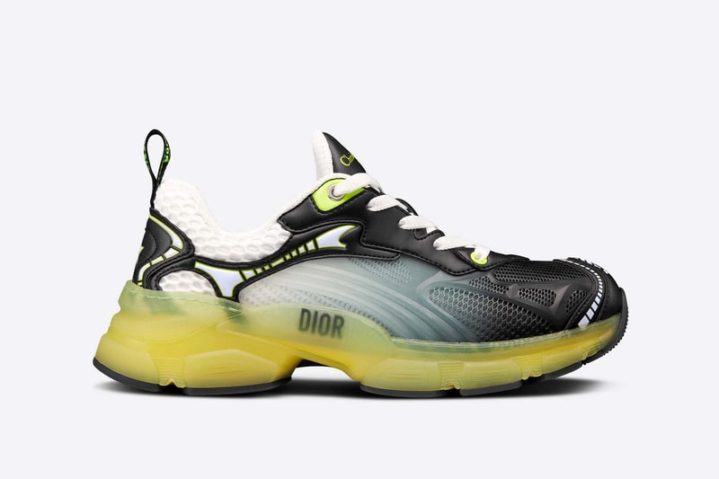 Christian Dior Vibe Sneaker White Mesh Black Calfskin Florescent Yellow Release Info