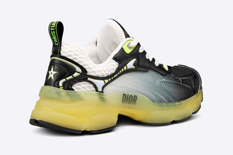 Christian Dior Vibe Sneaker White Mesh Black Calfskin Florescent Yellow Release Info
