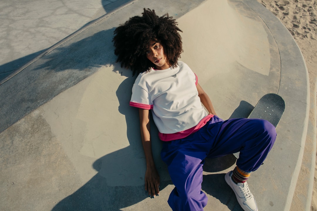 Emporio Armani sustainability capsule ss22 spring summer los angeles briana king christian haahs 