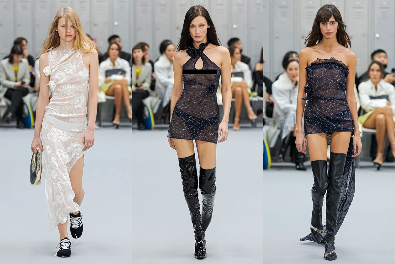 FW22 Fashion Runway Trend Report See-Through Bella Hadid Chanel Miu Miu Coperni Valentino