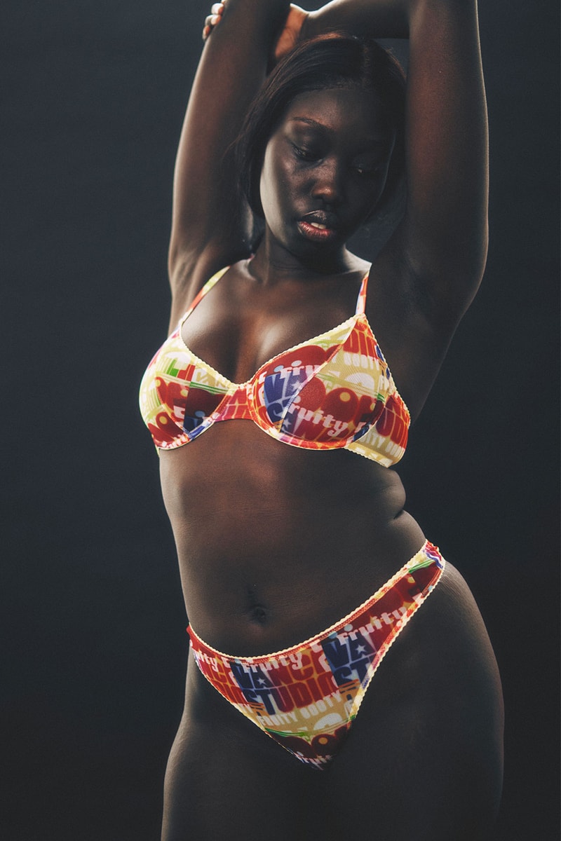 Fruity Booty Vance Studio Lingerie Print Collaboration Bra Thong Suspender Belt Release Price