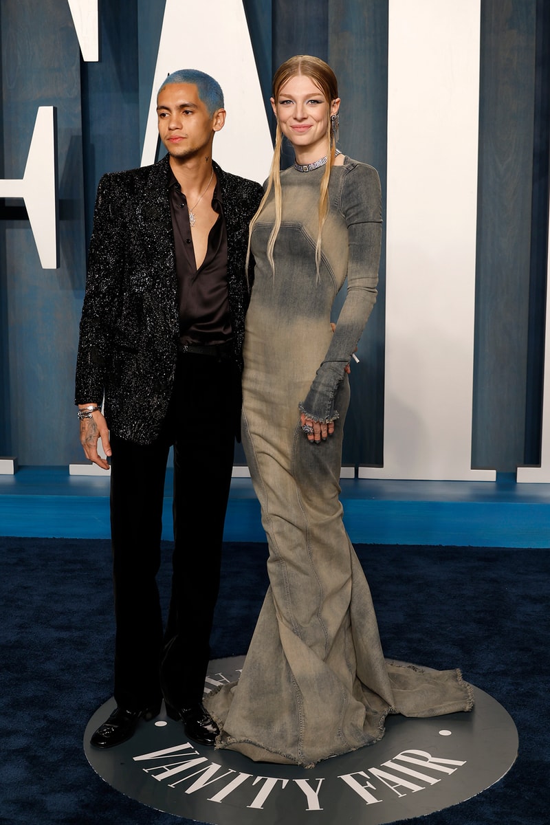 Hunter Schafer Dominic Fike Red Carpet Couple Debut Vanity Fair Oscars Party