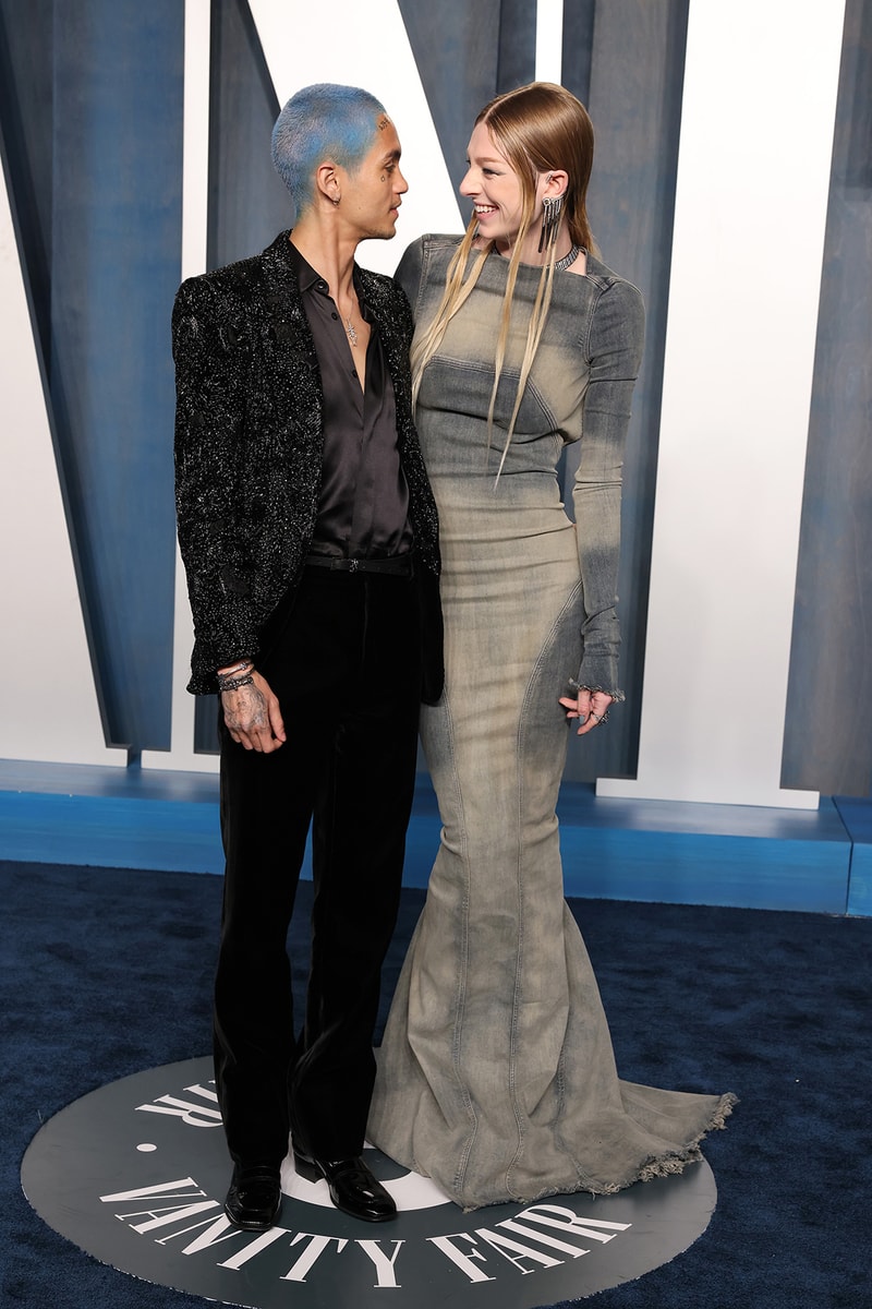 Hunter Schafer Dominic Fike Red Carpet Couple Debut Vanity Fair Oscars Party