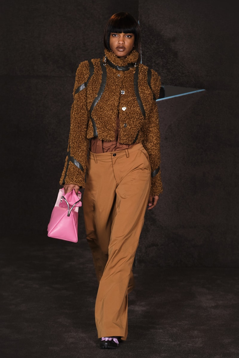 Kiko Kostadinov Fall Winter Collection Paris Fashion Week Runway Show Photos Outerwear Pants Brown