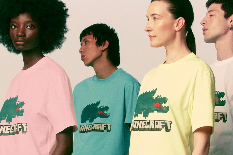 Lacoste Minecraft Spring Summer Collection Gaming T-shirts Pink Green