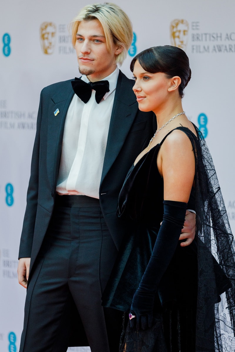 millie bobby brown jake bongiovi red carpet deubut couple 2022 bafta awards