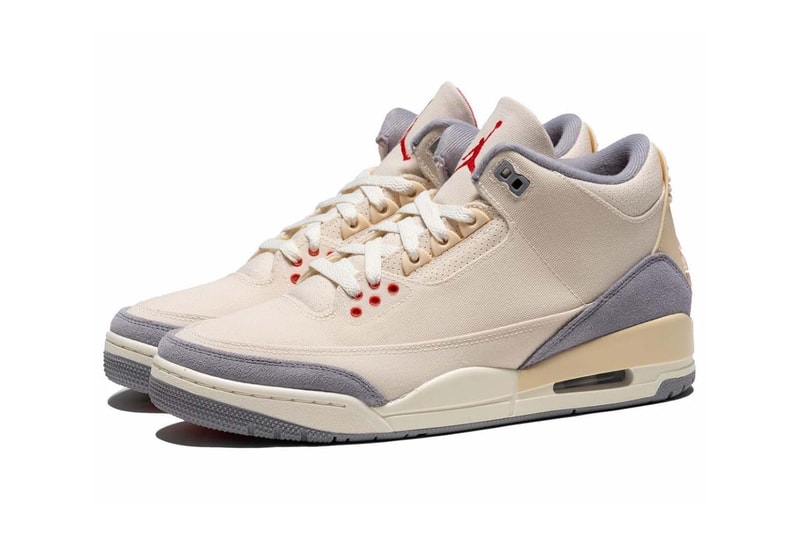 Nike Air Jordan 3 Muslin Sail Cement Gray University Red Price Release Date