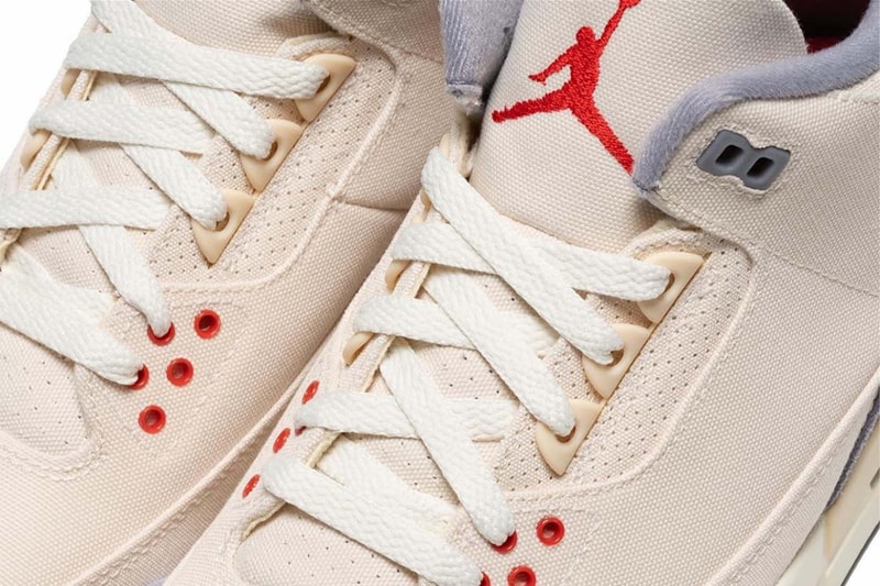 Nike Air Jordan 3 Muslin Sail Cement Gray University Red Price Release Date