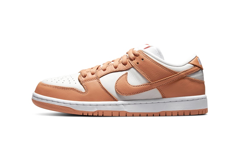 Nike SB Dunk Low Light Cognac Brown Tan White Sneakers Footwear Kicks Shoes