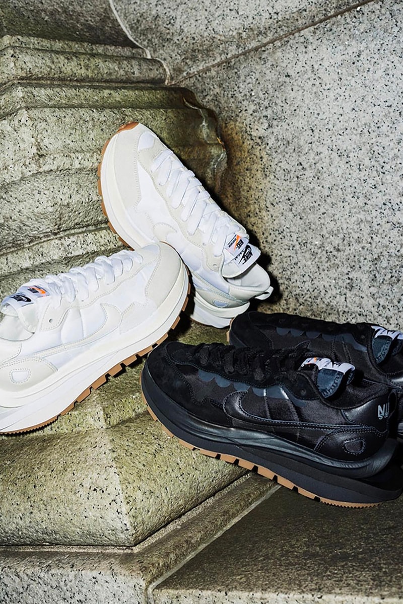 sacai Nike VaporWaffle "White/Sail" "Black/Gum" Sneakers Details