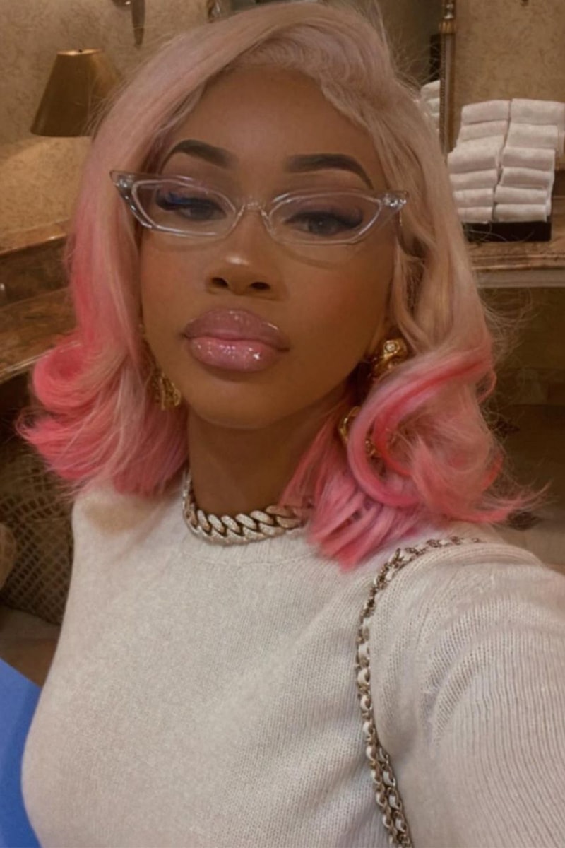 saweetie blonde pink bob hair ombre