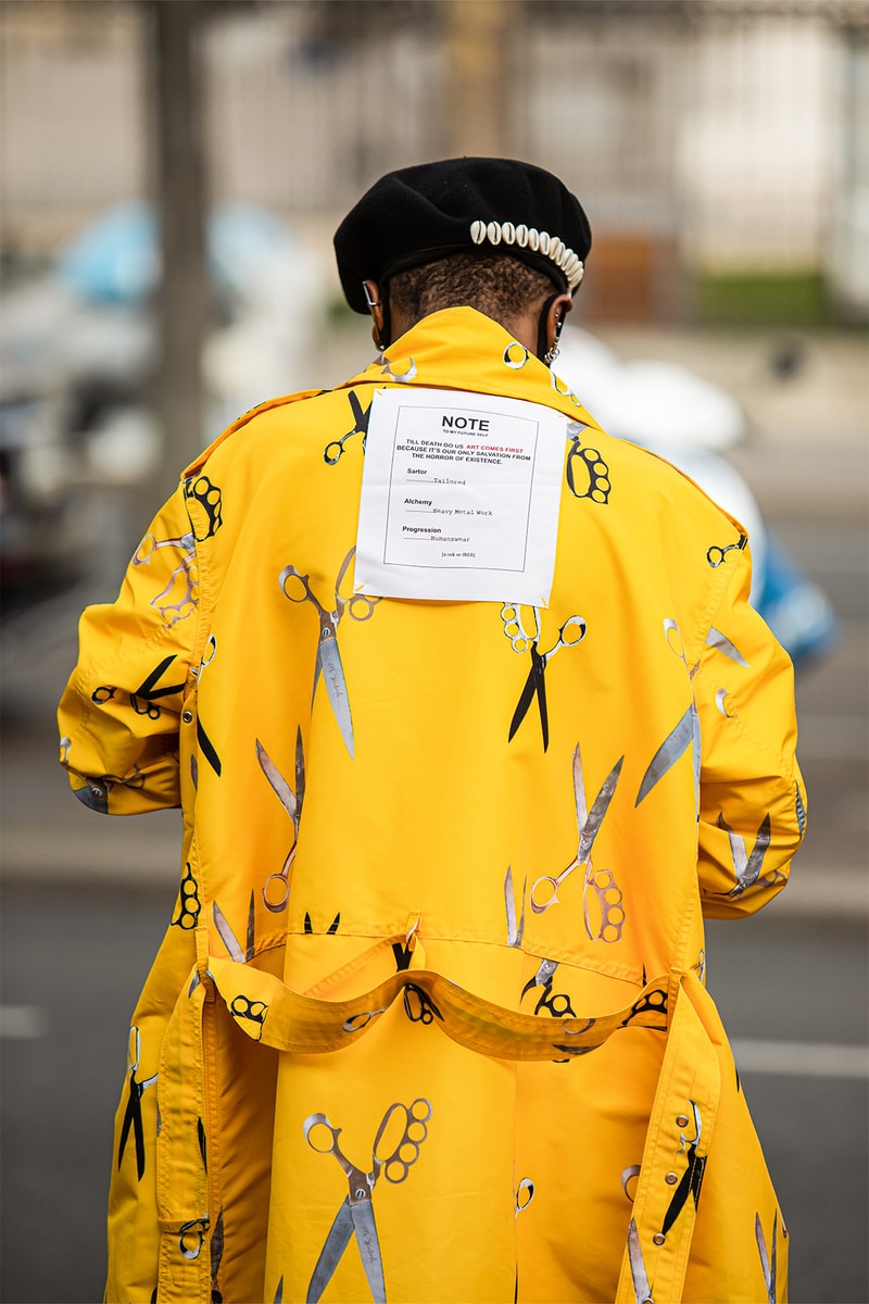 paris fashion week street style fall winter louis vuitton chanel coat yellow