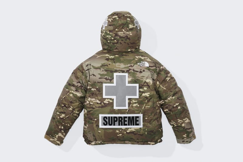 north face supreme camo jacket