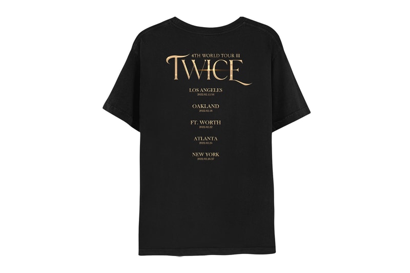 TWICE 4th World Tour Collection Merchandise Outerwear Accessories K-pop T-Shirt Black Back