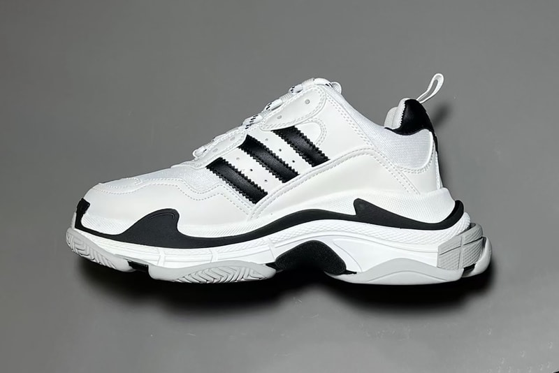 adidas Balenciaga Triple-S Collaboration Sneakers Footwear Kicks White Black Shoes