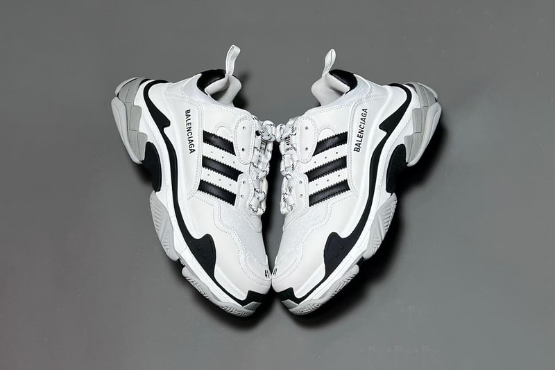 adidas Balenciaga Triple-S Collaboration Sneakers Footwear Kicks White Black Shoes