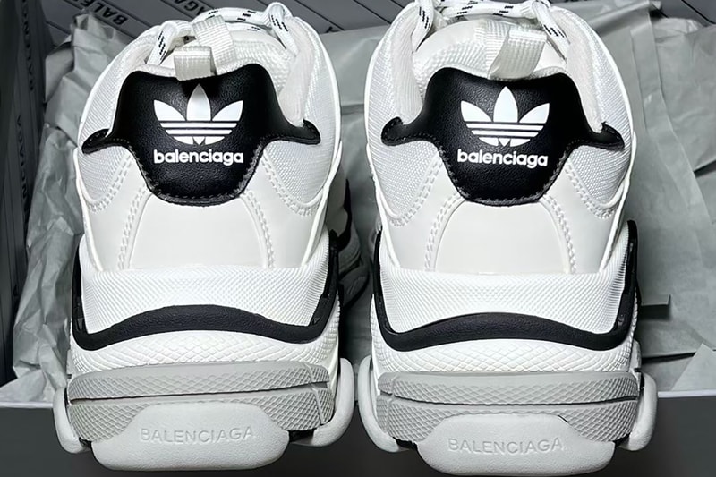 adidas Balenciaga Triple-S Collaboration Sneakers Footwear Kicks White Black Shoes