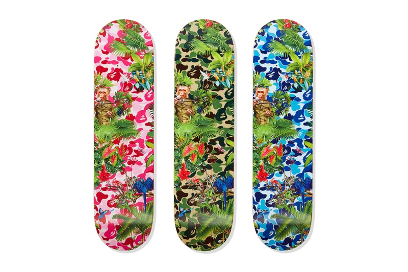 Bape a bathing ape skateboard lifestyle collection monkey 47 camo hoodie gin bottle