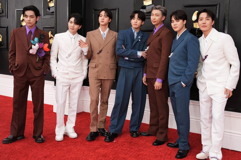 See BTS' Red Carpet Look at the 2022 Grammys