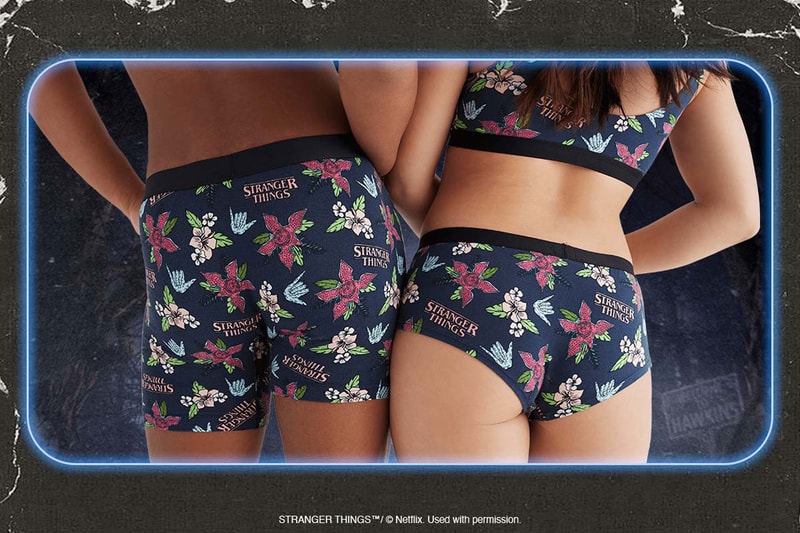 meundies stranger things collection underwear loungewear bralettes graphic tees demogorgons flowers logo organic sustainable intimate wear