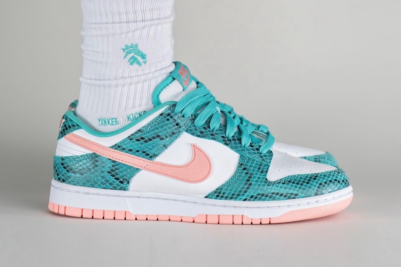 Nike Dunk Low Teal Pink Snakeskin Sneakers Footwear Kicks Shoes