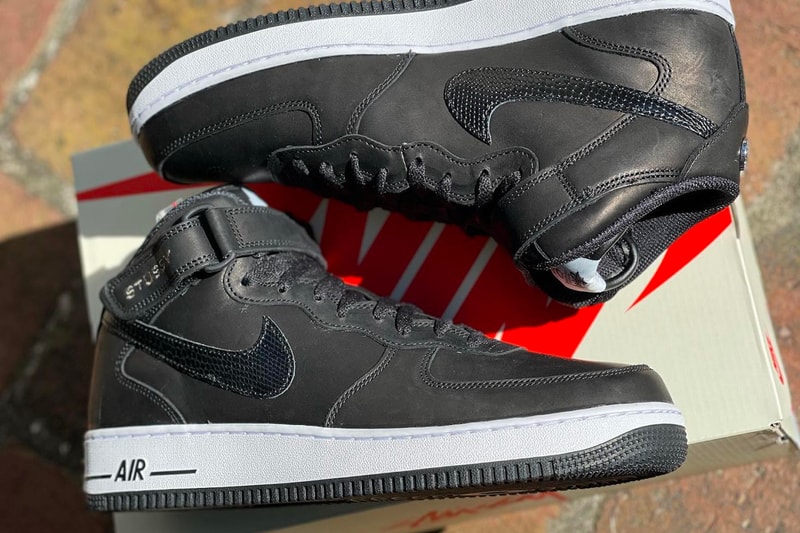 Stussy Nike Air Force 1 07 Mid SP Black Sneakers Footwear Kicks Shoes
