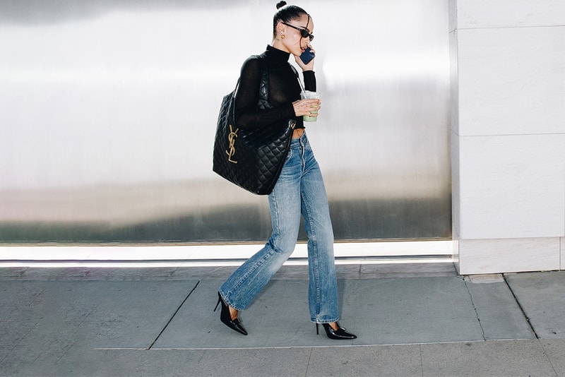 saint laurent Zoë Kravitz icare maxi shopping bag accessories handbags 