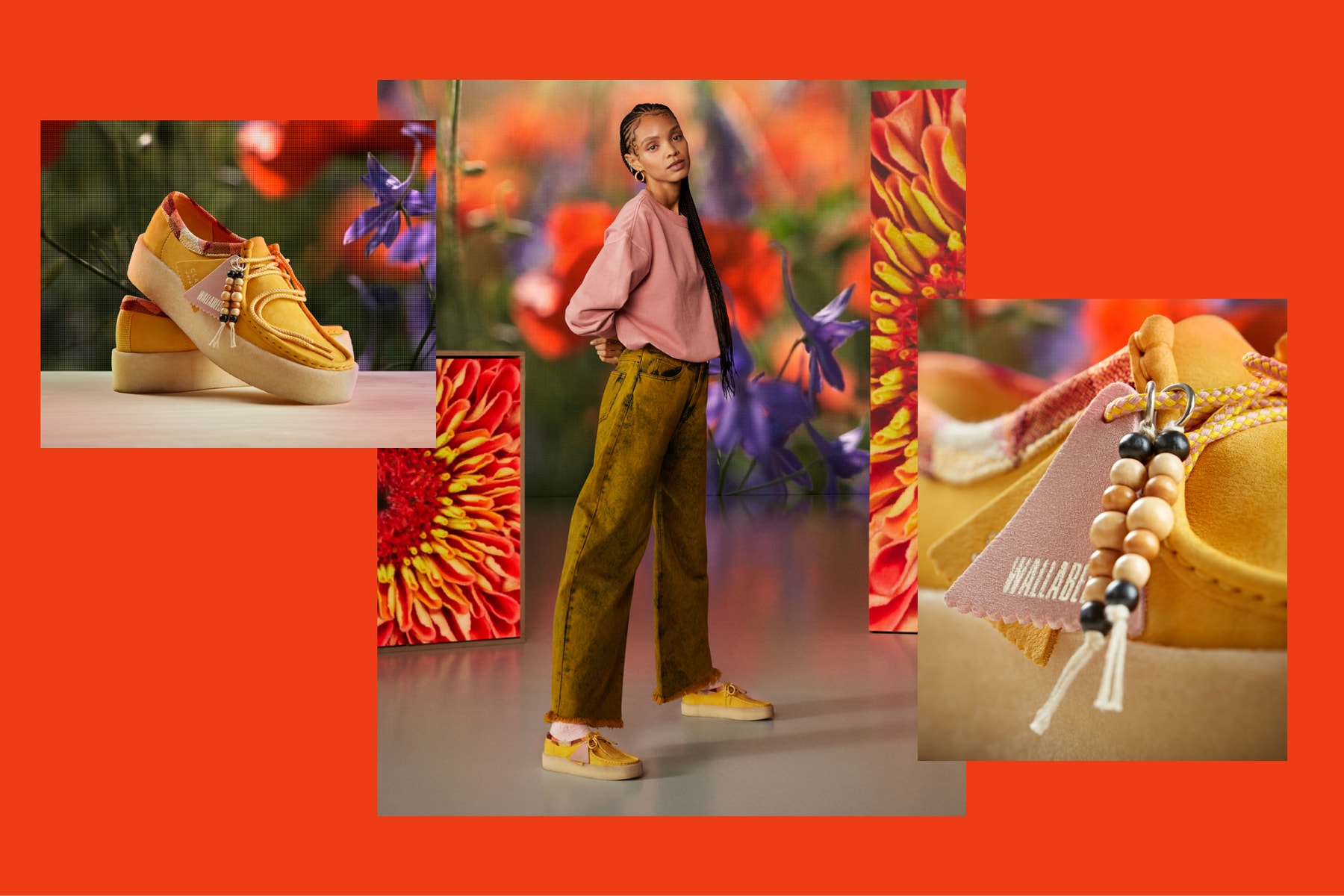 clarks originals secret garden collection wallabee boot wallabee cup moccasin yellow purple cow print pink summer shoes styles silhouettes classic new release