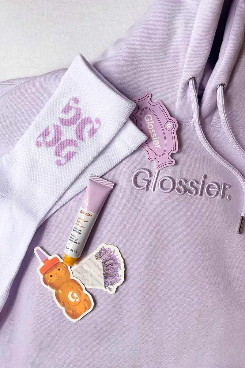 Glossier Hoodi, socks, balm dotcom