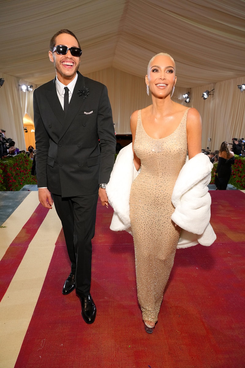 Kim Kardashian 2022 Met Gala Marilyn Monroe Dress Pete Davidson Red Carpet 