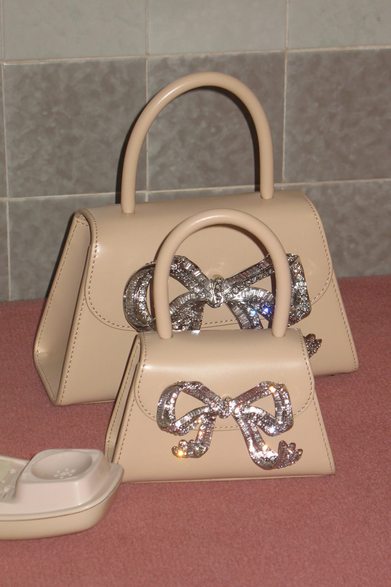 self portrait han chong bow bag handbag elegant bow mini micro crystal gold 
