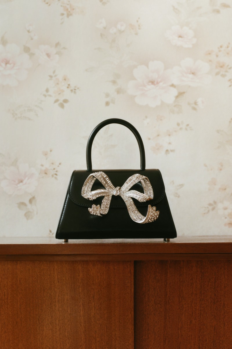 self portrait han chong bow bag handbag elegant bow mini micro crystal gold 