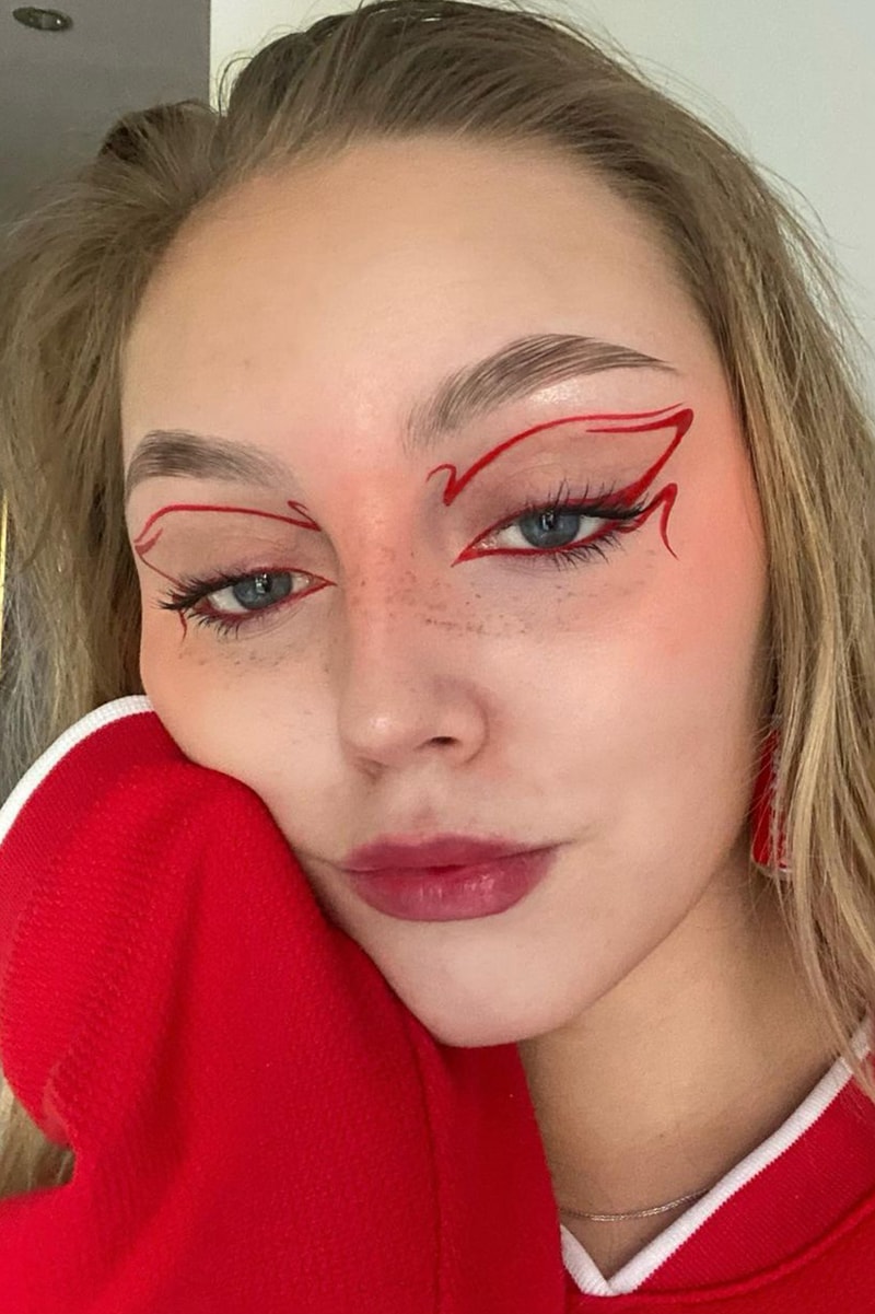 6 best red eyeliner looks instagram photos