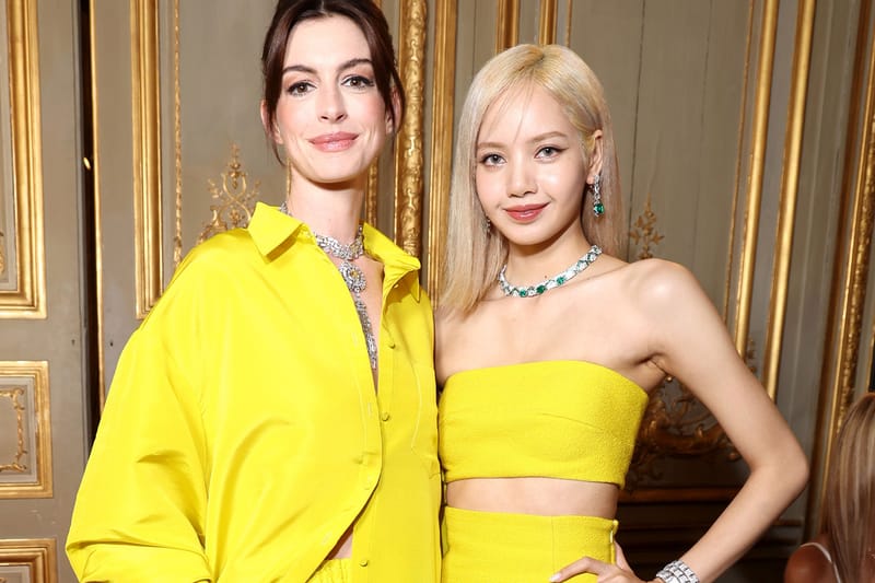 BLACKPINK Lisa and Anne Hathaway Match in Canary Yellow at BVGLARI Event