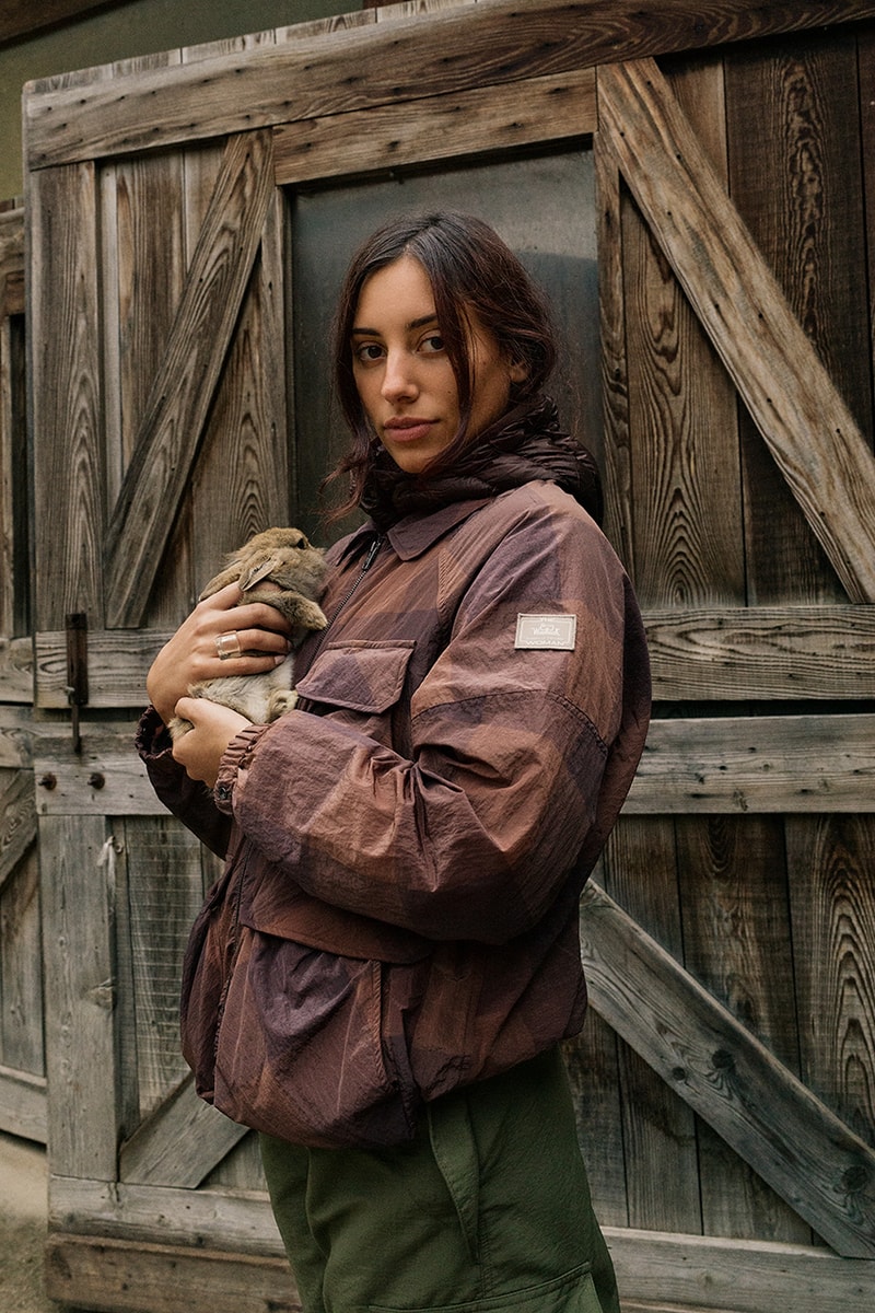 Danielle Cathari Woolrich Outdoors Italian Mountains Trip Hiking Foraging Cow Milking Jackets Skirts Sweatshirts