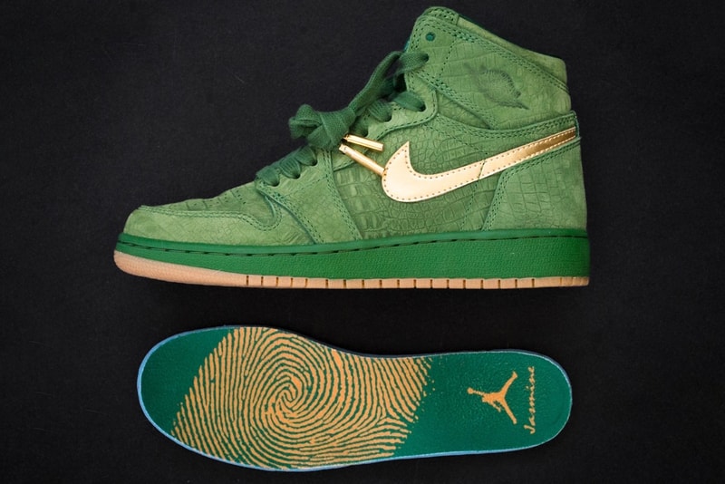 Air Jordan 1 PE Green Croc Metallic Gold Jasmine Jordan