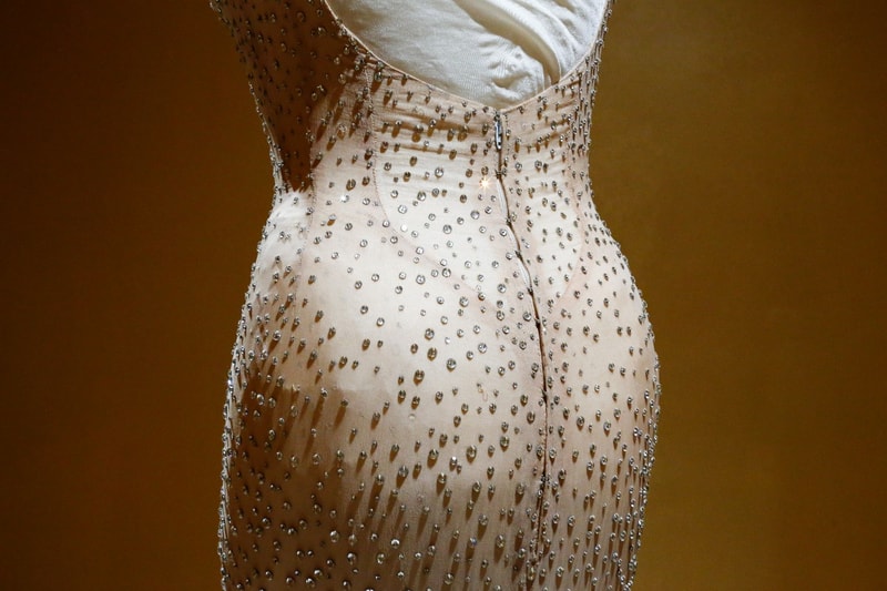 marilyn monroe happy birthday dress damage Damage done: Marilyn Monroe dress torn by Kim Kardashian