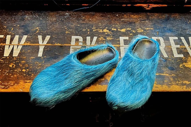 Marni Fussbet Slide Teal Turquoise Pony Hair Price Release Info