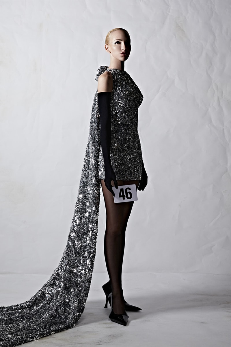 Balenciaga demna gvasalia 51 couture gowns suits dresses speaker purses face shields kim kardashian naomi campbell nicole kidman christine quinn dua lipa bella hadid