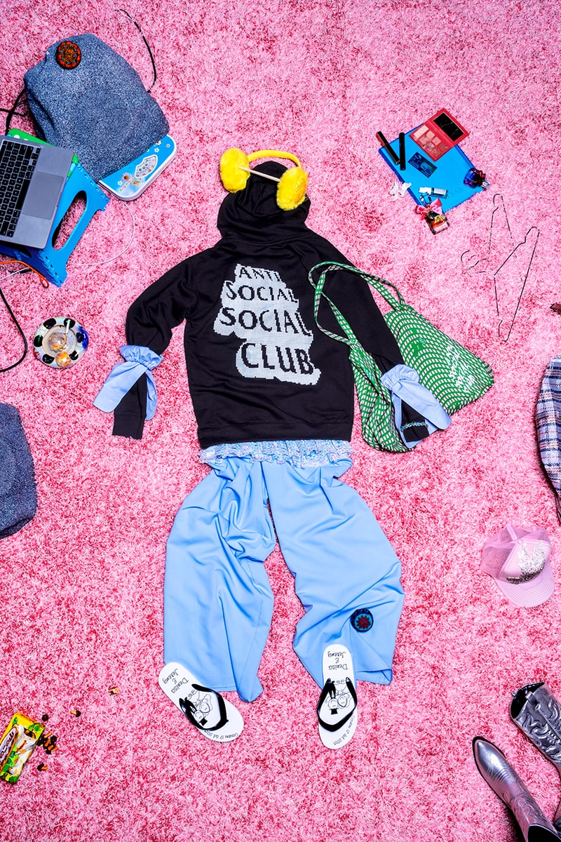 anti social social club fall winter 2022 collection 90s-inspired hoodies fanny packs shorts denim pants socks caps