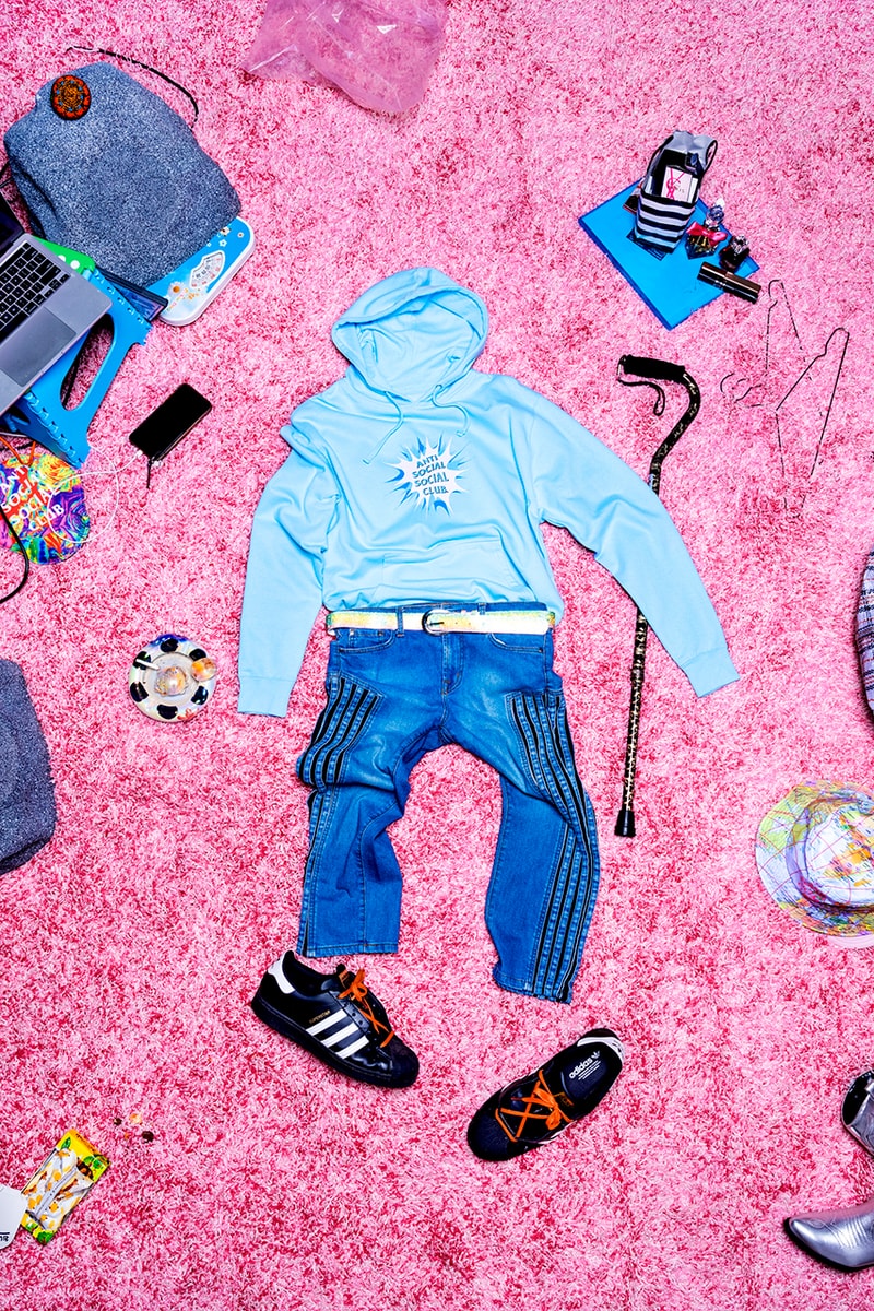 anti social social club fall winter 2022 collection 90s-inspired hoodies fanny packs shorts denim pants socks caps